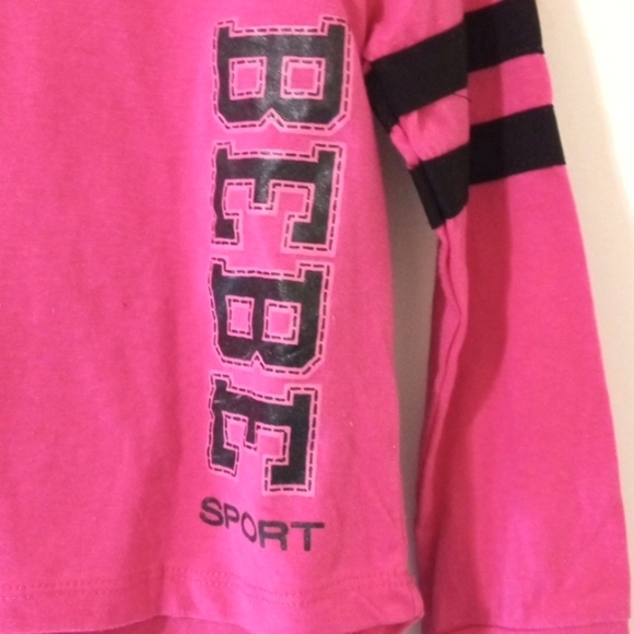 BEBE SPORT FUCHSIA BLACK PANTS GRAPHIC TEE TANK TOP JOGGER SET GIRLS SIZE 4 NWT - Picture 3 of 8